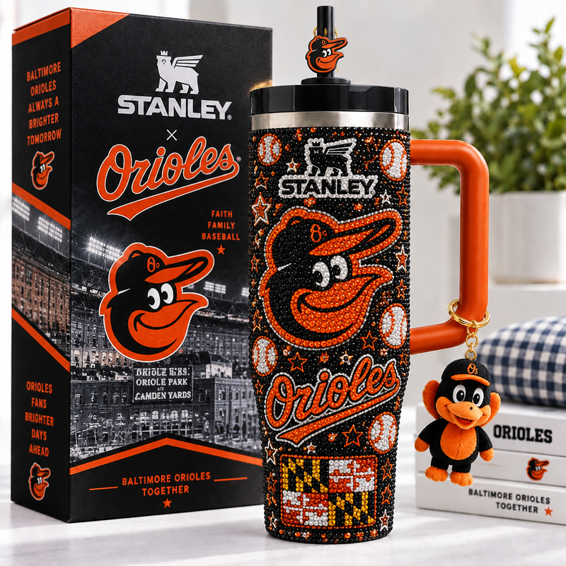 Baltimore Baseball Fan Rhinestone 40oz Tumbler
