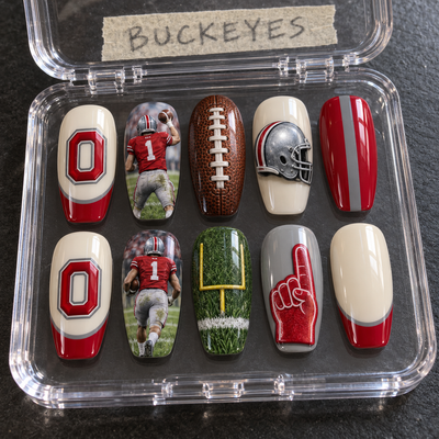 Columbus Football Fan Press On Nails
