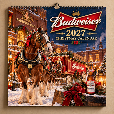 Clydesdale Christmas Wagon 2027 Wall Calendar