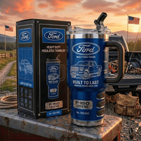 Blue Pickup Truck Tumbler With Handle