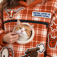 Austin Tartan Patches Cat Pouch Hoodie