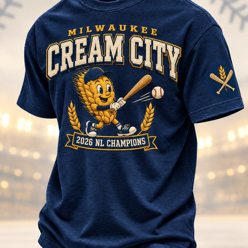 Milwaukee Hometown Script Baseball T-Shirt