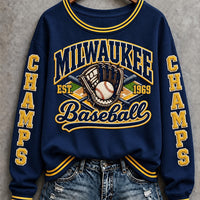 Milwaukee Sleeve Stripe Baseball Sweatshirt