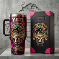Pink Camo Panther 60 Years Tumbler With Handle