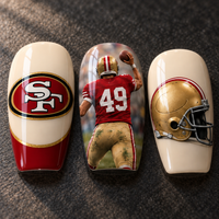 San Francisco Football Fan Press On Nails