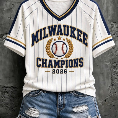 Milwaukee Pinstripe Baseball T-Shirt