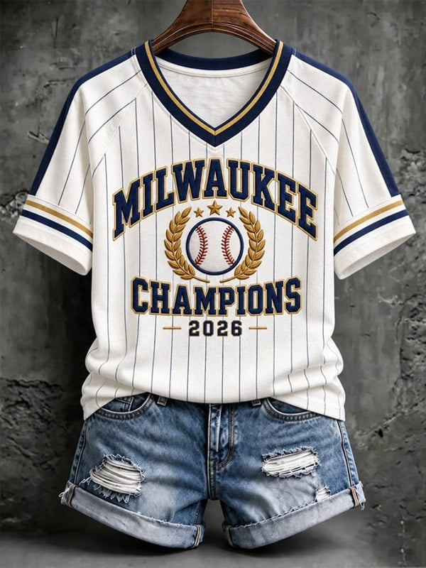 Milwaukee Pinstripe Baseball T-Shirt