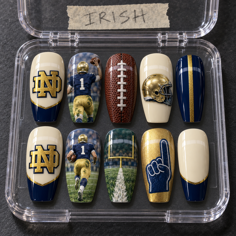 South Bend Football Fan Press On Nails