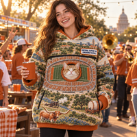 Austin Aerial Stadium Cat Pouch Hoodie