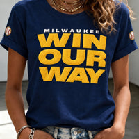 Milwaukee Win The Day Script Baseball T-Shirt