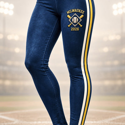 Milwaukee Side Stripe Baseball Leggings