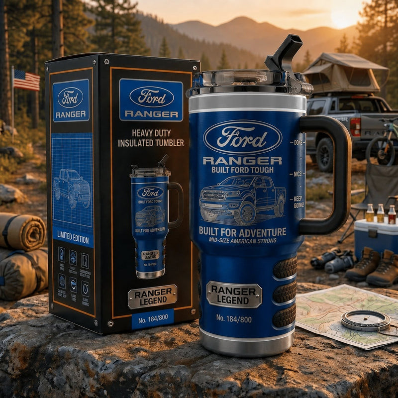 Navy Midsize Truck Tumbler With Handle