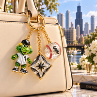 Chicago Baseball Fan Bag Charm Set