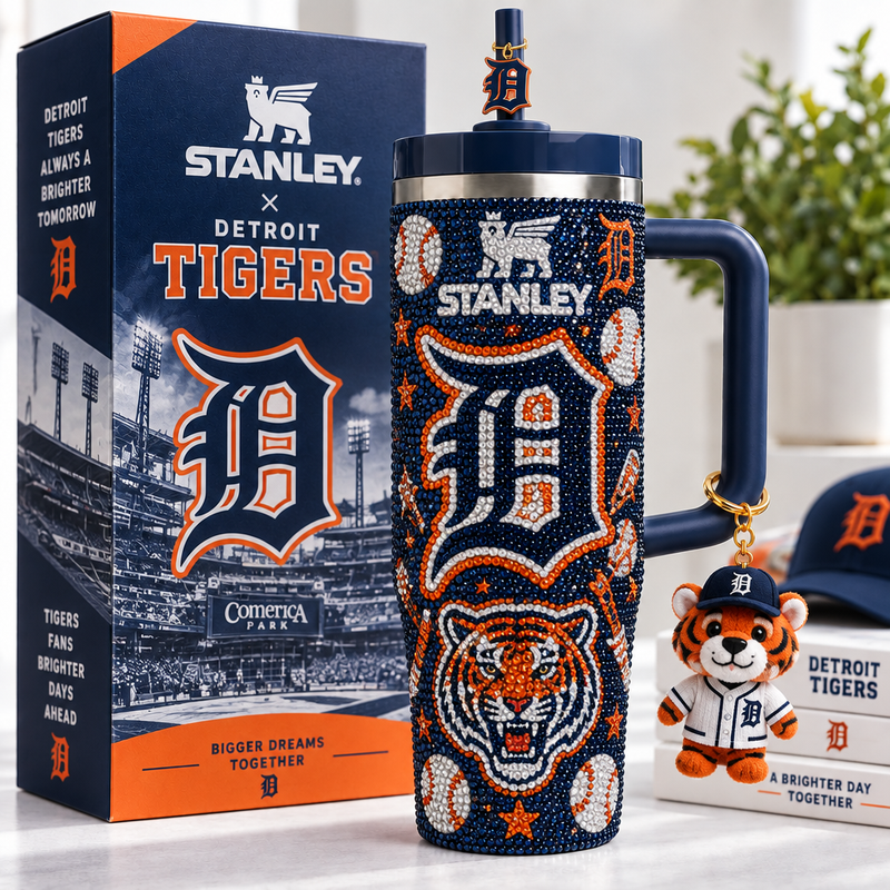 Detroit Baseball Fan Rhinestone 40oz Tumbler