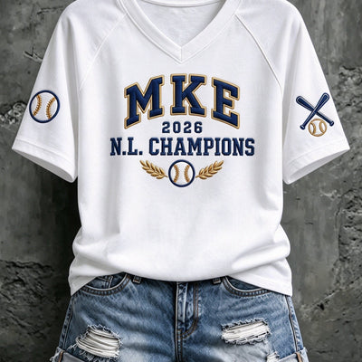 Milwaukee City Letters Baseball T-Shirt