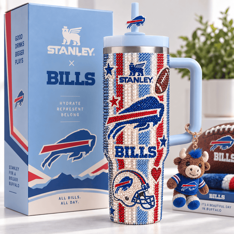 Buffalo Football Fan Rhinestone 40oz Tumbler