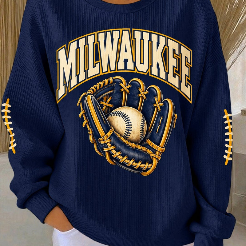 Milwaukee Glove Crest Baseball Sweatshirt