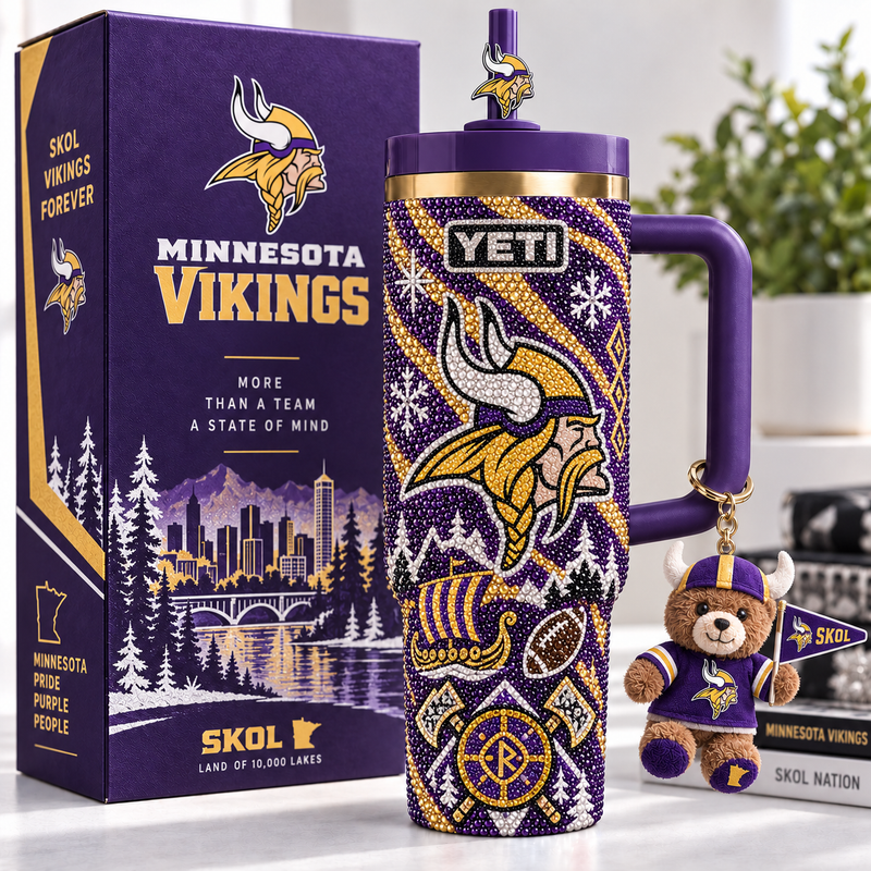 Minnesota Football Rhinestone 40oz Tumbler
