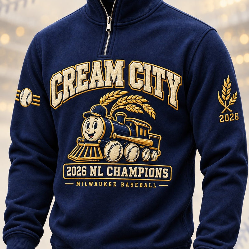 Milwaukee Ballpark Quarter Zip Baseball Sweatshirt