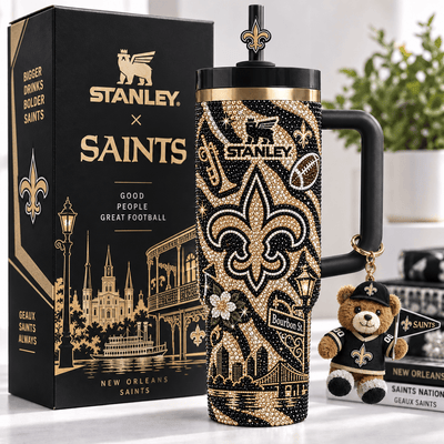 New Orleans Football Rhinestone 40oz Tumbler
