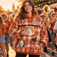 Austin Tartan Patches Cat Pouch Hoodie