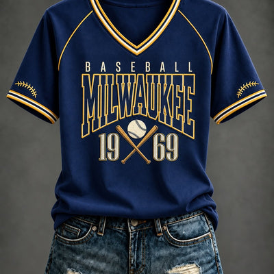 Milwaukee Crossed Bats Retro Baseball T-Shirt