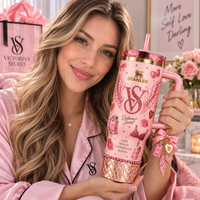 Pink Angel Glam Rhinestone 40oz Tumbler