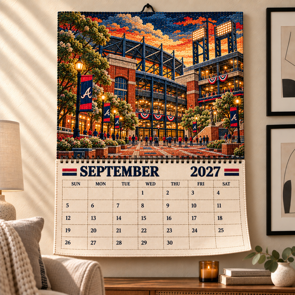 Atlanta Baseball Fan 2027 Wall Calendar - On Wall
